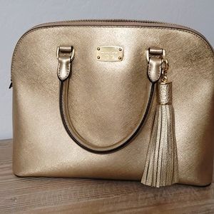 MICHAEL KORS Gold Large Satchel with strap